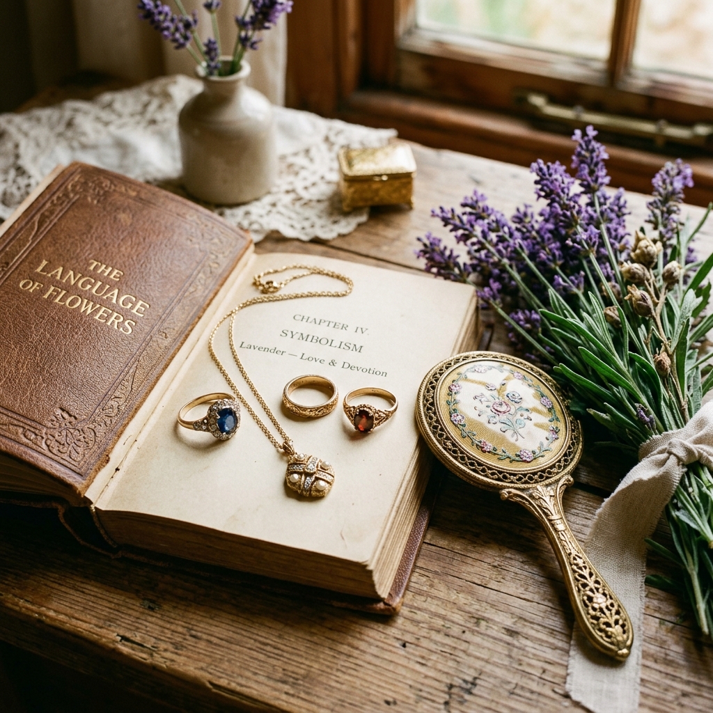 Vintage Antique Gold Jewellery Showcase